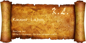 Kauser Lajos névjegykártya